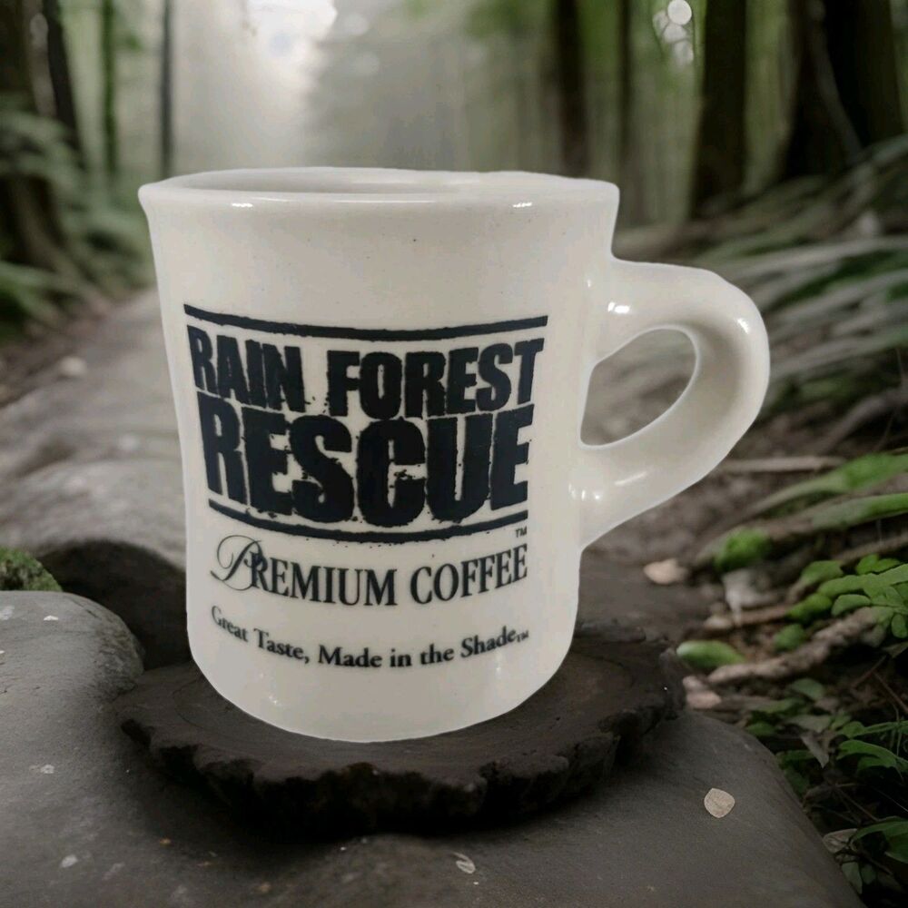 Vintage Rain Forest Rescue Coffee Mug National Arbor Day Foundation Diner Style